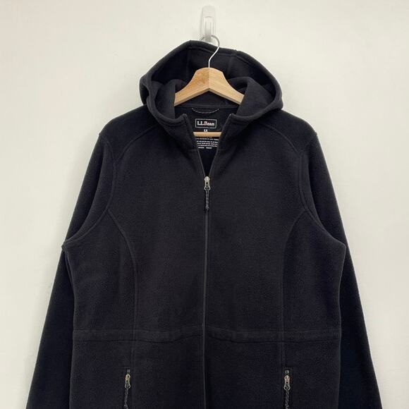 L.L. Bean Fleece Full Zip Front Hooded Midweight Cozy Sweater Jacket Plus 1X - Picture 3 of 8